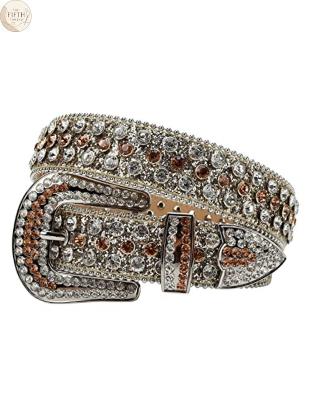 Rhinestone Studded Belt Microfiber Leather Unisex Y2K Punk Style